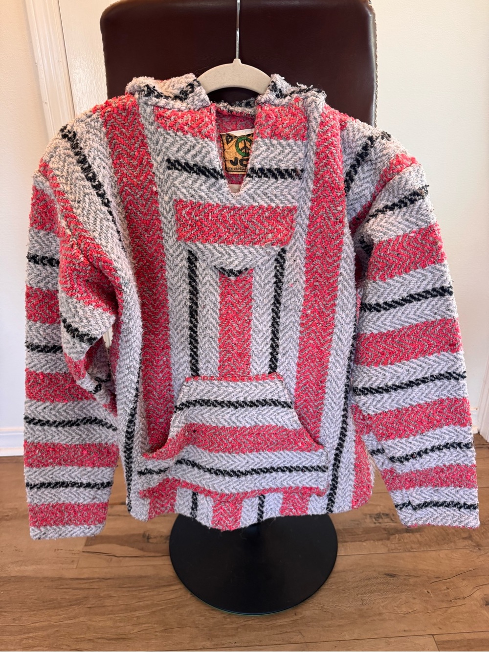 Women’s Red & Gray Striped Baja Hoodie Jacket